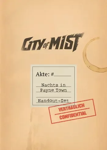 City of Mist - Handout-Set zu "Nachts in Payne Town"