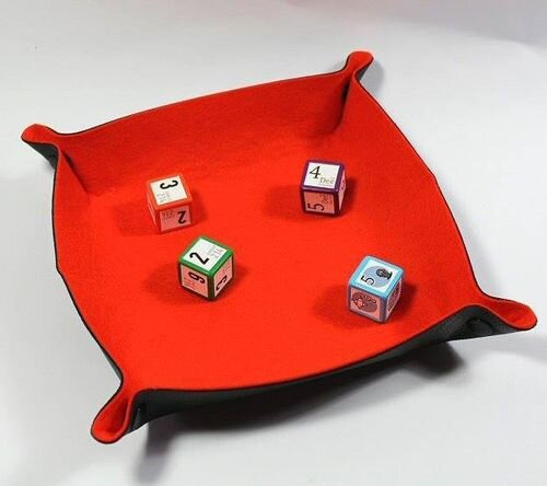Orange Folding Dice Tray - All Rolled Up