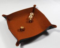 Chestnut Brown Folding Dice Tray - All Rolled Up